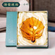 普瑞凱特（Perstlye） 琉璃水晶玻璃水果盤(pán)果斗干果盤(pán)小吃盤(pán)葉子款擺件 清瑩琥珀-(?。? title=