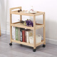 喬治木易推車(chē)置物架進(jìn)口實(shí)木家用多功能移動(dòng)餐車(chē)小推車(chē)商用廚房餐廳酒水車(chē) 三層餐車(chē)推車(chē)【原木色】