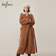 伊芙麗（eifini）蔣欣代言彩色重工長(cháng)毛羊駝毛衣開(kāi)衫秋日氛圍感外套女 深栗色 S 155/80CM