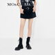 MO&Co.洗水黑色中低腰牛仔不對稱(chēng)褲裙短褲美式復古褲子摩安珂 牛仔黑色-第2批 M 27