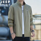 吉普（JEEP）夾克男外套立領(lǐng)寬松休閑春秋新款時(shí)尚百搭男士茄克衫簡約男裝上衣 卡其色 2XL(建議150-170斤)