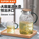 蘇泊爾（SUPOR）涼水壺帶把家用耐熱大容量玻璃耐熱杯子花茶果汁壺熱飲茶具泡茶壺 1.6L 單壺【帶把手】