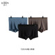 鹿人內褲男莫代爾內褲男平角無(wú)痕透氣純色冰感四角褲運動(dòng)褲頭7235 KA組 XXL
