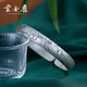 云金麗 銀手鐲女手工999足銀鐲子復古做舊開(kāi)口手環(huán)母親節送媽媽生日禮物 春歸·臘梅【55克,60mm】