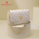 夢(mèng)特嬌（MONTAGUT）包包女包2025新款斜挎包牛皮菱格紋單肩包下包鏈條包母親節禮物 白色R7712025011