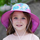SUNDAY AFTERNOONS兒童男孩女孩防曬帽嬰兒寶寶戶(hù)外沙灘太陽(yáng)大檐魚(yú)尾遮陽(yáng)帽防水透氣 粉色熱帶植物 M（建議年齡2-5歲) 50-53cm
