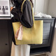 京智包包女大容量新款春夏百搭單肩包女士質(zhì)感流行上課通勤托特包 黃色【絲巾】