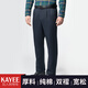 嘉意（KAYEE）秋冬季男士商務(wù)長褲雙褶寬松直筒褲厚款純棉親柔軟膚舒適E89050 E89050 藍(lán)色 33
