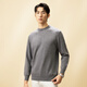 春竹【商場(chǎng)同款】羊絨衫男休閑基礎款100%山羊絨保暖針織毛衣圓領(lǐng)套衫 灰色 XL （115CM）