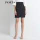 PORTS寶姿  新品商場(chǎng)同款女裝條紋高腰半身裙通勤顯瘦SN8S007HFD014 黑色 S (4)