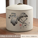 融達(dá) 粗陶茶葉罐密封罐儲(chǔ)存罐陶瓷家用防潮大號(hào)復(fù)古中國(guó)風(fēng)普洱紅綠茶 粗陶直筒罐（水墨荷花大號(hào)）