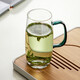 憶壺茶（YIHUTEA）水杯玻璃泡茶杯耐熱喝水杯家用杯子泡綠茶紅茶茶道杯 玻璃泡茶杯-綠把 350ml