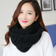 珥妃韓版毛線(xiàn)圍巾套頭圍脖女冬天脖套韓國秋冬季加厚學(xué)生圍巾圍脖 黑色