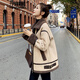 丹珠娜加絨加厚羊羔絨外套女2024年秋冬女裝新秋冬拼接皮毛一體機(jī)車服女 卡其色 M(105-120斤)