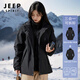 JEEP SPIRIT吉普沖鋒衣外套女冬季三合一加絨風(fēng)衣女士戶外防風(fēng)登山滑雪服裝男 黑色【女款】 L