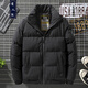 貴人熊棉衣男外套冬季立領(lǐng)男士棉服大衣外套韓版加厚保暖百搭棉襖男服 黑色 2XL