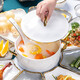 半物生活輕奢大號雙耳湯碗帶蓋家用陶瓷湯鍋菜碗創(chuàng  )意酸菜魚(yú)深湯盆加厚防燙 白金帶蓋湯碗【2.3L】+大湯勺