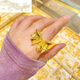 顏鑒老鳳凰黃金蝴蝶結戒指女足金999可調節活口鏤空指環(huán)顯七夕情人節 中號約5.3克活口可調節