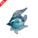 柏梵（bofan）創(chuàng  )意輕奢琉璃親嘴魚(yú)情侶魚(yú)擺件家居客廳酒柜軟裝玄關(guān)電視柜擺設 B款親嘴魚(yú)-冰晶藍