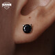 銘揚飾海 925銀小惡魔耳釘男士潮流個(gè)性男款單只耳環(huán)簡(jiǎn)約黑色時(shí)尚耳飾品禮物送男友 單只