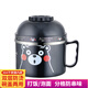 304不銹鋼飯盒快餐杯雙層隔熱防燙泡面碗多功能兩層分格便當(dāng)盒日式卡通學(xué)生食堂打飯碗 黑色-304款