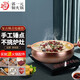 郭一元純銅火鍋加厚銅鍋家用電磁爐鴛鴦鍋復古錘點(diǎn)電磁老式湯鍋燃氣專(zhuān)用 雙耳復古錘點(diǎn) 單味款 8-10人 30cm