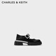 CHARLES&KEITH金屬片厚底圓頭瑪麗珍鞋女生日禮物CK1-70920137 Black黑色 37
