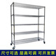 百美匯貨架倉儲線(xiàn)網(wǎng)鍍鉻可移動(dòng)庫房帶輪移動(dòng)置物架架多層展示組合架子 1215*457*1500*4層帶輪