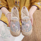 娟的絹夏季透氣亞麻刺繡平底網(wǎng)紗中國風(fēng)老北京布鞋女士涼鞋民族風(fēng)繡花鞋 563網(wǎng)紗款  正碼 腳寬買大一碼 38