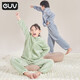 E.U.V兒童秋冬款睡衣男女童法蘭絨小孩秋冬季珊瑚絨家居服中大童 灰藍色 170