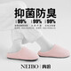 內(nèi)泊乳膠棉拖鞋男冬季天女士羊毛毛防臭防滑靜音保暖大碼家居舒服軟底 初桃粉 41-42 大1碼寬松