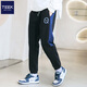 TEEK秋季寬松休閑褲男裝 2026新款松緊系帶男士束腳褲運動(dòng)長(cháng)褲子 ZM230黑色 M (參考體重120-135斤)