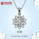 鳴鉆國際鉆石項鏈鉆石吊墜鉑金項鏈/項鏈/項鏈女/送老婆/女友節日禮物 60分效果閃亮版 H色