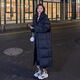 西兒黑色長(zhǎng)款羽絨棉服女冬季新款棉衣中長(zhǎng)款過膝寬松加厚棉襖中戲外套 黑色M【100-120】