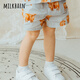 Milkbarn夏季兒童短褲 1-8歲寶寶純棉褲子休閑五分褲男女童中褲 灰藍(lán)牦牛 90 cm