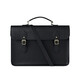 The Cambridge Satchel Company英國(guó)劍橋包 真皮公文包商務(wù)男士手提包 英倫牛皮斜挎包手提電腦包 經(jīng)典黑 十字紋牛皮