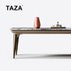 TAZA  餐桌 現(xiàn)代輕奢餐桌 別墅高端設(shè)計(jì)師款 實(shí)木長(zhǎng)方形黑胡桃餐臺(tái) Top Notch 香雪梅天然奢石面 1.8m