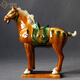 安言 洛陽唐三彩馬陶瓷馬馬擺件家居工藝禮品一馬當(dāng)先馬到成功擺件馬 六 駿三彩紅長21寬7高21cm