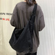 布蘭奴七夕單肩包ins女神節布包女大學(xué)生慵懶風(fēng)上課包休閑百搭斜挎包 黑色
