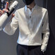 逐夢(mèng)顏襯衫男士夏季新款外套修身冰絲條紋百搭襯衣長(cháng)五分袖潮牌痞帥純色 白色T60【春秋長(cháng).袖】 L