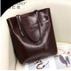 高巴度（GORBADO）女包真皮復古水桶包托特包2026新款簡(jiǎn)約時(shí)尚單肩包女士牛皮包大包 小號深咖啡色