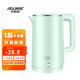 奧林格電熱水壺雙層防燙食品級(jí)不銹鋼自動(dòng)斷電防干燒1.8L大容量電水壺開水壺?zé)畨仄髽I(yè)定制 草青綠【不保溫】 1.8L