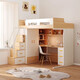 家泡泡小戶(hù)型男童女童上床下書(shū)桌兒童書(shū)桌床多功能高架組合床帶衣柜一體 前梯柜款（送床墊） 1200mm*2000mm
