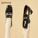 達(dá)芙妮（DAPHNE）單鞋女高跟皮鞋新款女鞋春秋款粗跟英倫風(fēng)工作樂福鞋 黑色 跟高6cm 38 (240mm)