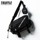TRUFFLE潮牌工裝單肩斜挎包男休閑日系街頭挎包韓版女學(xué)生大容量包包拼色 XK-DLG經(jīng)典黑+MA黑灰