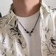 彩萊婭新中式虎眼石編織繩項鏈男女小眾復(fù)古黑繩鎖骨鏈男士吊墜情侶配飾 項鏈