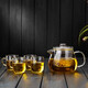 詩米樂 茶壺泡茶壺耐熱玻璃壺加厚玻璃茶具帶嘴茶杯泡茶器家用功夫茶具 一壺四杯