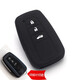適用于豐田CHR鑰匙包八代凱美瑞威蘭達亞洲龍卡羅拉奕澤新漢蘭達雷凌硅膠套普拉多榮放汽車(chē)遙控器保護套 智能三鍵黑色