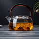 綠昌明 煮茶器茶壺玻璃煮茶壺茶具套裝加厚耐熱提梁燒水壺帶過(guò)濾泡茶壺 褐色900ml