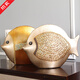 柏梵（bofan）高檔歐式擺件創(chuàng)意家居裝飾品陶瓷工藝品情侶魚(yú)客廳酒柜電視柜擺件 對(duì)裝A